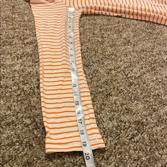 Banana Repuplic Women's Boat Neck Tee Striped Orange and White Top Sz M - Picture 7 of 9